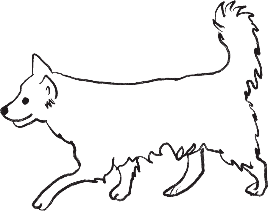 歩いている犬の線画